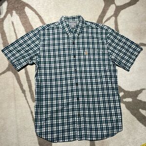 2017 Carhartt Relaxed Fit Button Up Short Sleeved Casual Shirt Sized L, Like-New